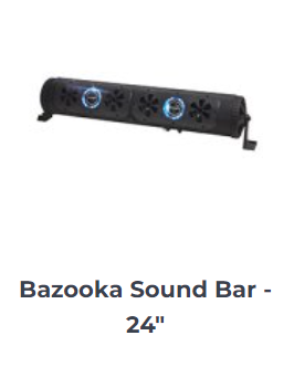 The MadJax 24" Bazooka Double-Sided Party Bar is an advanced audio accessory designed to elevate the entertainment experience on golf carts. This model is suitable for both land and water use, emphasizing its versatility and durability. The Bazooka Party Bar stands out as an all-in-one entertainment solution, combining high-quality sound with integrated lighting effects. This makes it an excellent choice for those looking to add a dynamic and enjoyable audio-visual experience to their golf cart outings