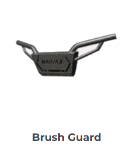 The MadJax Brush Guard is a robust and durable accessory designed for golf carts. This brush guard features MadJax's exclusive Armor Coat finish, enhancing its durability and appearance.